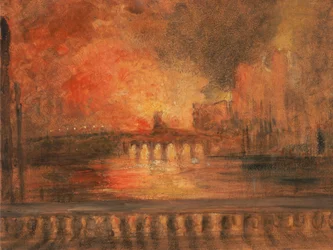 De Brand van de Huizen van het Parlement